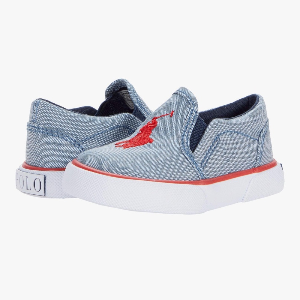 Polo by Ralph Lauren Kids Denim Blue Slip-On Sneakers